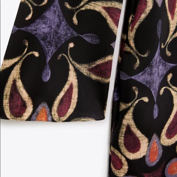 ZARA BLOGGER FAVORITE PRINTED MIDI DRESS MULTICOLORED - Picture 14 of 14